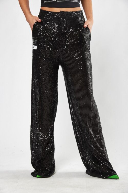 Designed Black Sequins Pants  SEVEN
