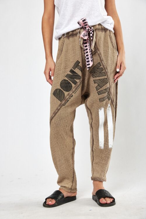 Brown Designed Baggy Jogger Pants  DON'T