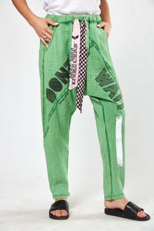 Green Designed Baggy Jogger Pants  DON'T