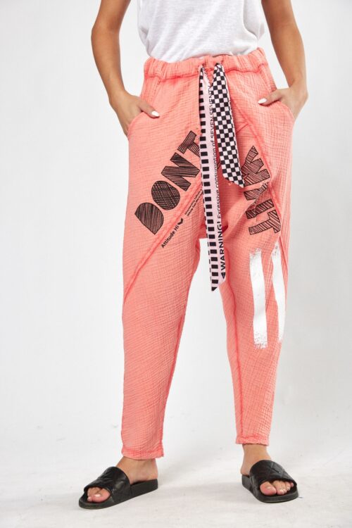 Peach Designed Baggy Jogger Pants  DON'T