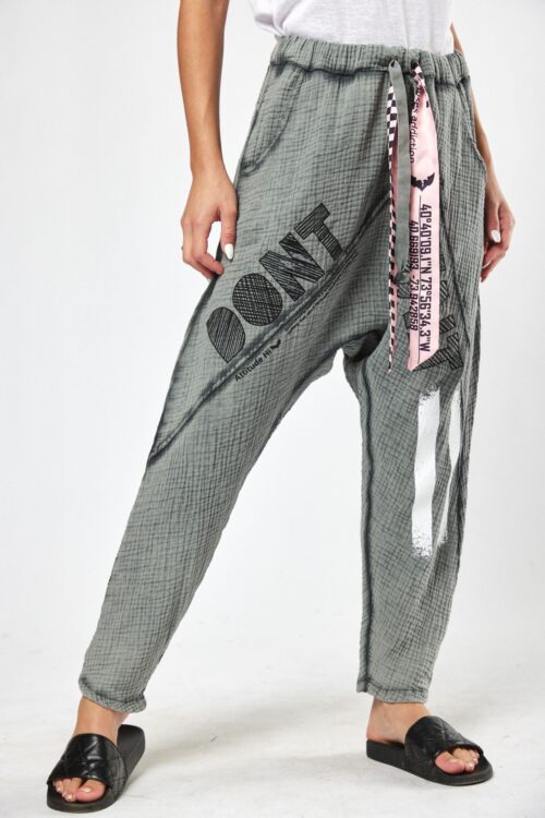 Grey Designed Baggy Jogger Pants  DON'T