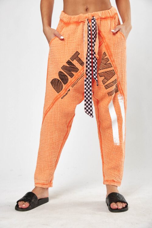 Orange Designed Baggy Jogger Pants  DON'T