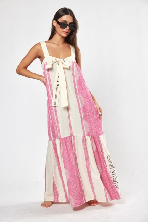 Pink and Beige Maxi Dress FIND