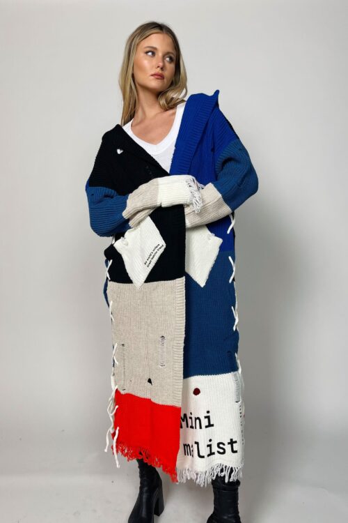 Multi Colors  Knit Long Vest Jacket  ENJOY