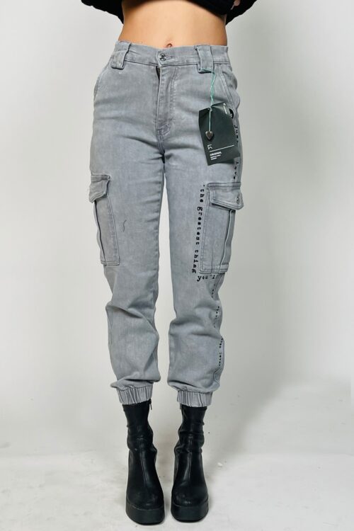 Designed Washed Grasy Cargo Denim Pants  THING