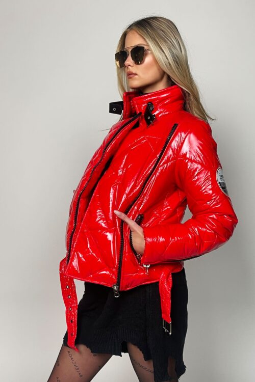 Red Sporty Puffer Coat  SIMPLE