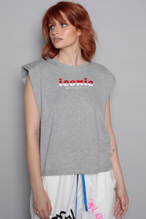 Gray  Sleeveless Top ICONIC