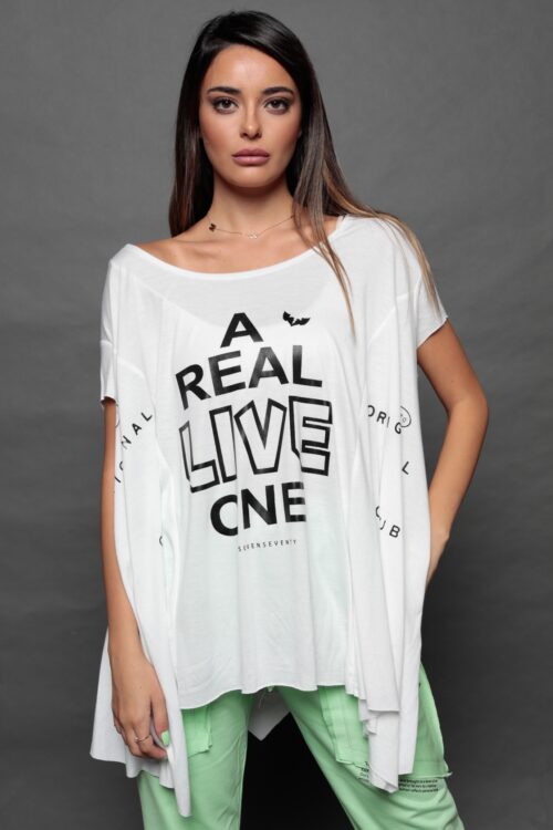 White Over Size- T- Shirt LIVE