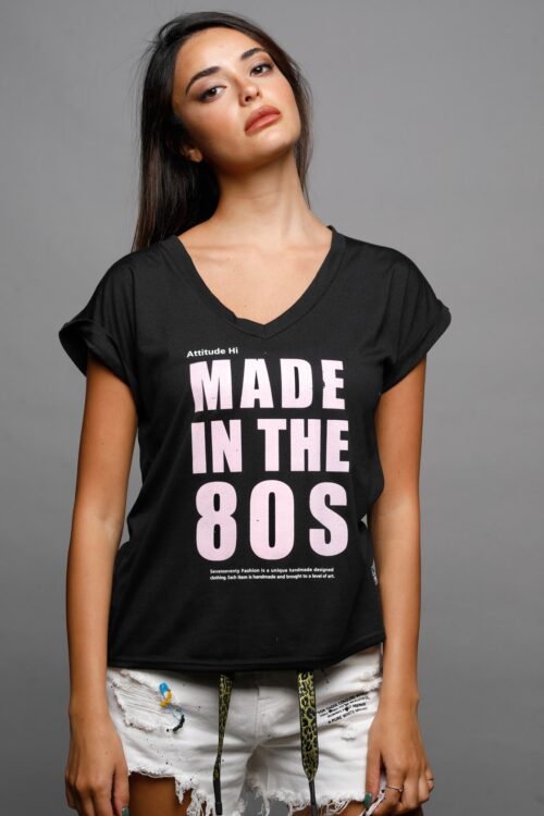 Black Designed T Shirt MADE IN