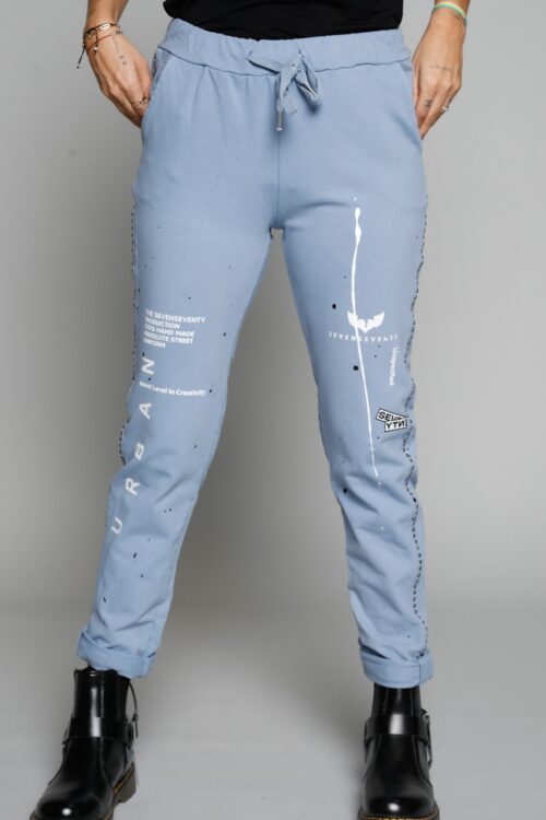 Designed Light Blue Pullover Pants URBAN