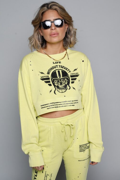 Yellow Short Cut Pullover Top   MOTOR
