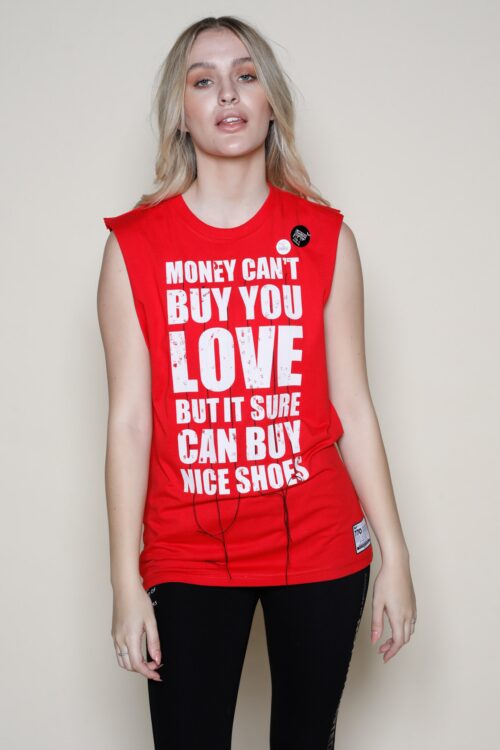 Red Sleeveless Top LOVE