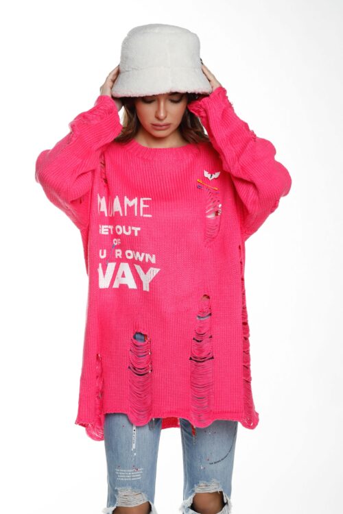Pink Knitted Oversize Top WAY