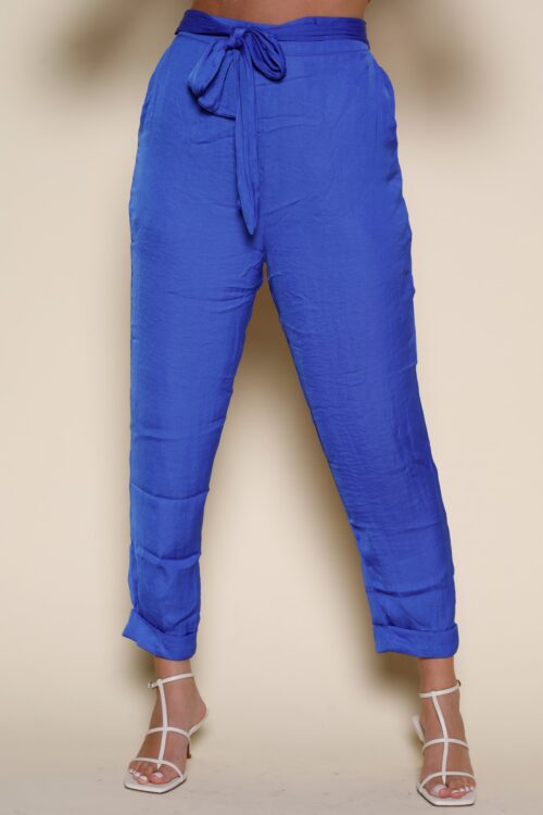 Designed Blue Satin  Pants PANTS