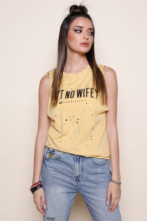 Mustard Sades Damaged Sleeveless Top WIFEY