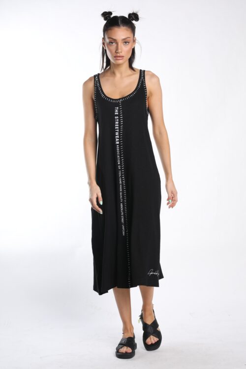 Black Midi Tank  Dress STREET WEAR