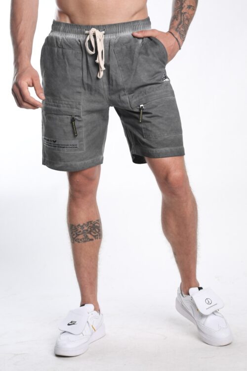 Washed Gray Pockets Bermuda Man Pants ATTITUDE