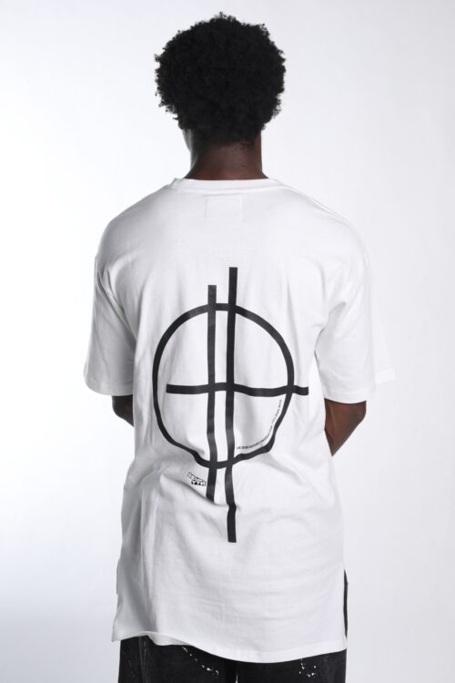  Designed Man White Long Cut T- Shirt  PLAYING