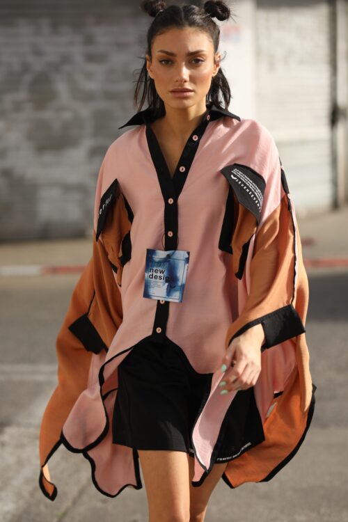Brown Colors Long Sleeves Satin Top COLORFUL