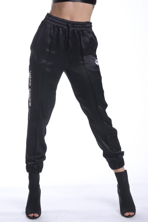 Designed Black Jogger Pants GAME OVER