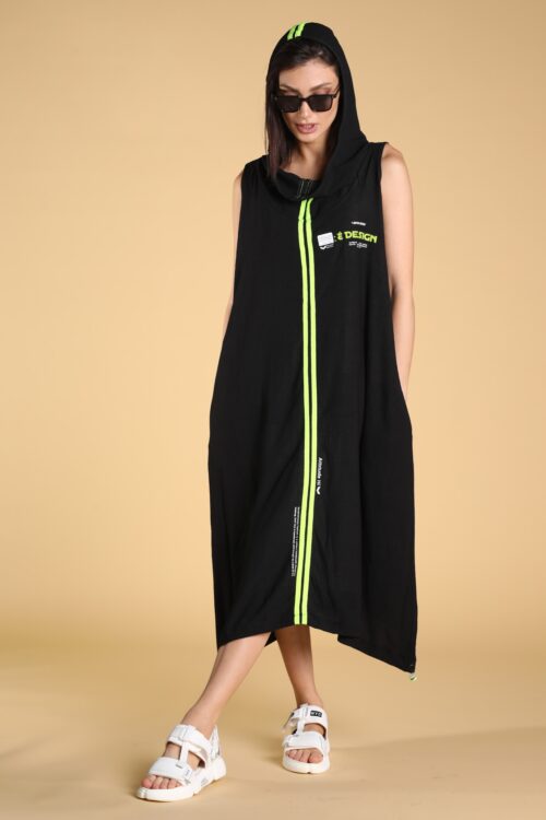 Black Hooded Dress DESIGN