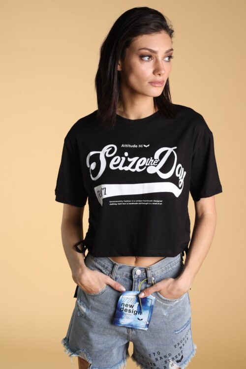 Black Designed Top ATTITUDE