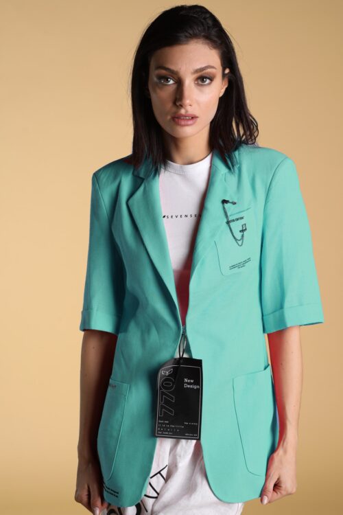 Turquoise Color Unique Design Blazer Jacket  LIMITED