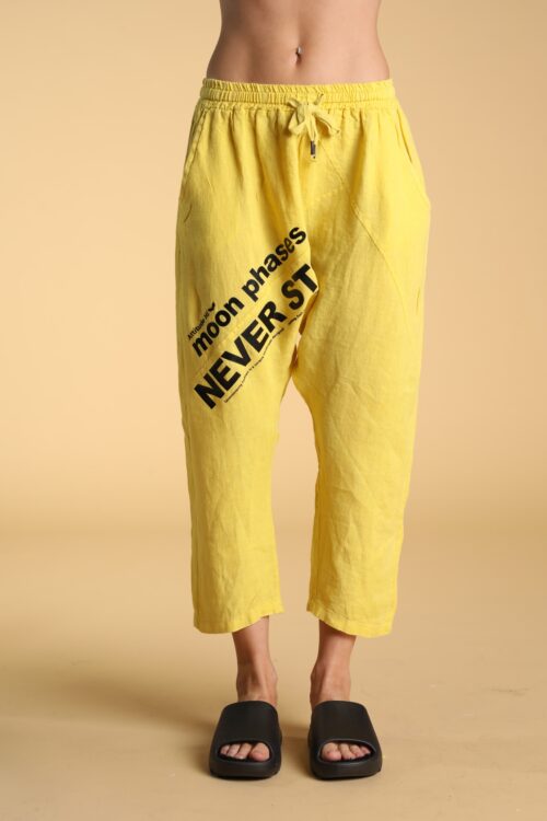 Yellow Designed Baggy Jogger Pants  DON'T