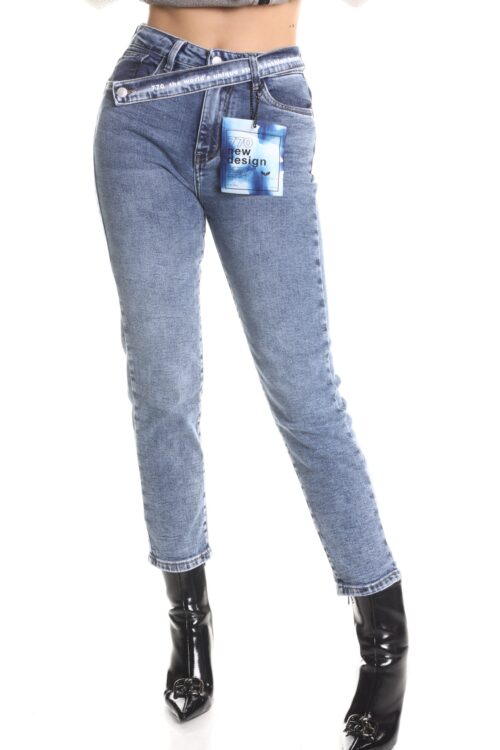 Designed Washed Blue Denim Pants  UNIQUE