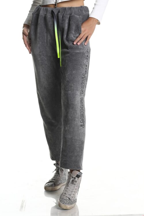 Designed Gray Corduroy Jogger Pants  STORY