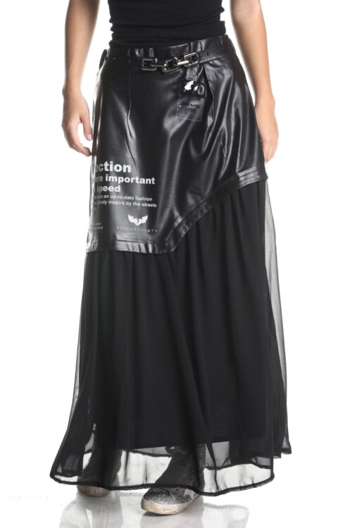 Black Faux Leather Maxi Skirt  IMPORTANT