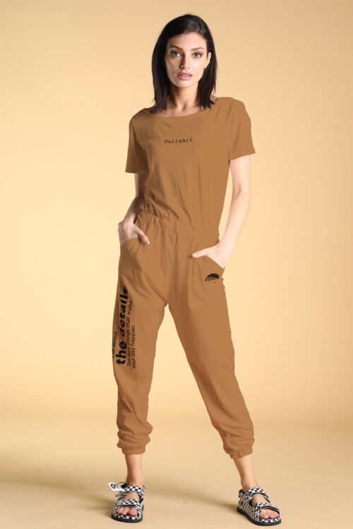 Brown Short Sleeve Pullover Overall BULL