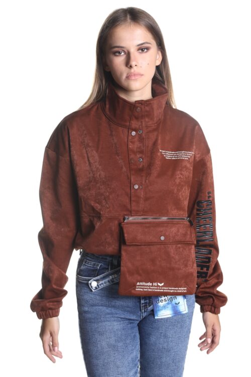 Brown Swade Asymmetric Top  CHEERLEADER