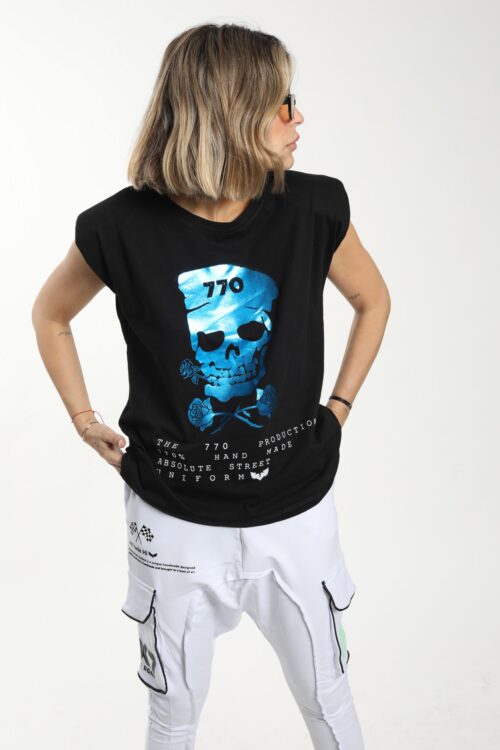 Black Sleeveless T  770