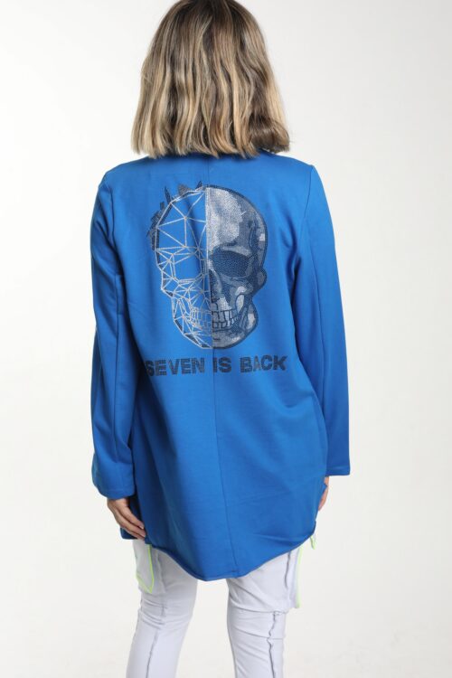 Blue Unique Design Pullover Blazer Jacket  SKULL