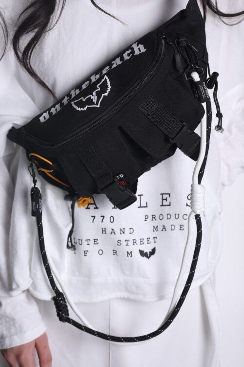 Black Cotton Pouch BEACH
