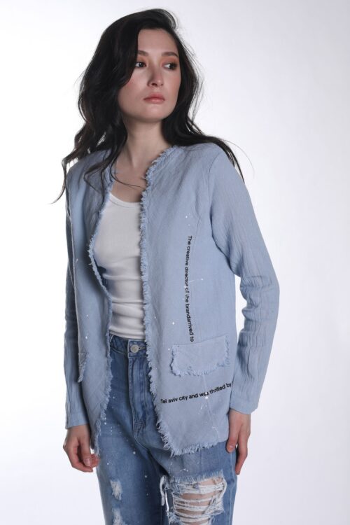 Light Blue  Unique Design Blazer Jacket  TEL AVIV