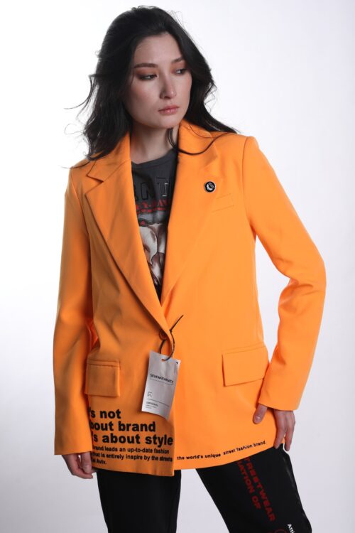 Orange Color Unique Design Blazer Jacket  STYLE
