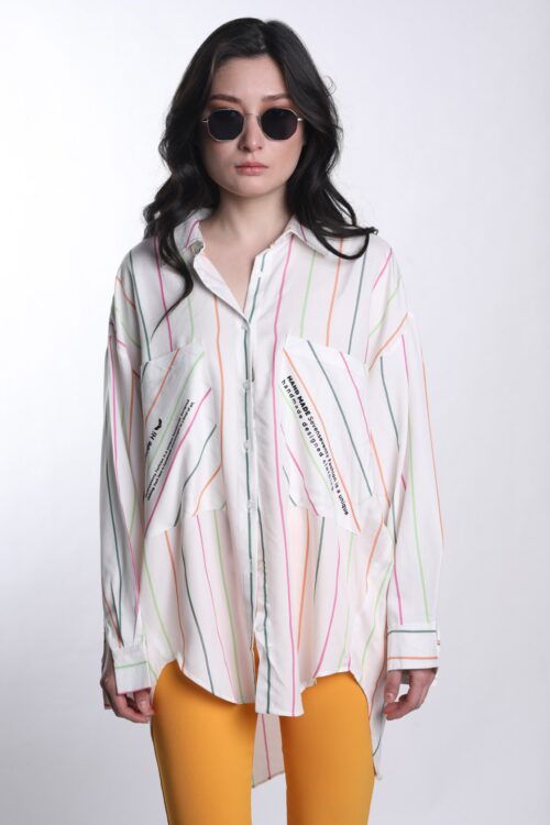 White Buttoned Up Long Sleeves Top  ATTITUDE
