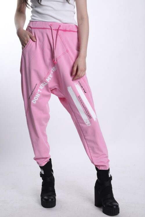 Pink  Designed Baggy Jogger Pants   DON'T