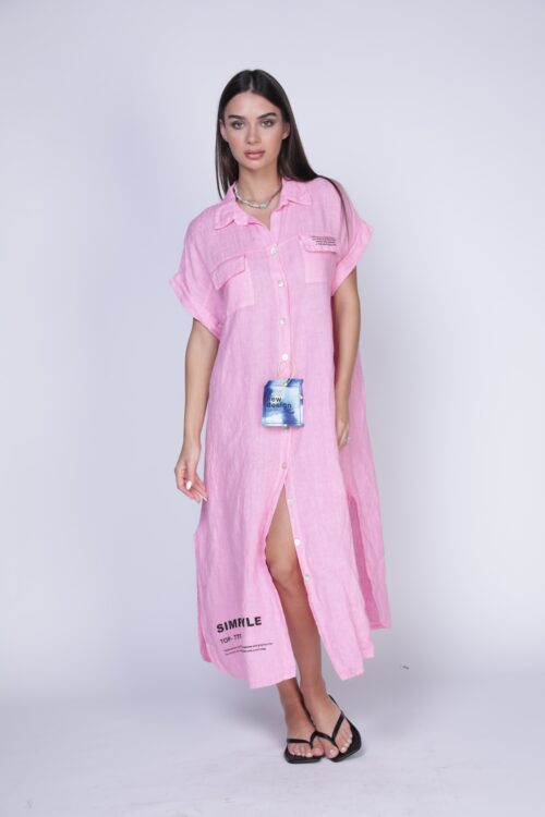 Pink Buttoned Up Maxi Dress DREAM