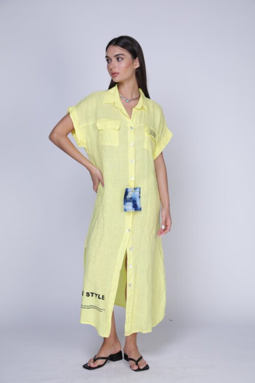 Yellow  Buttoned Up Maxi Dress DREAM