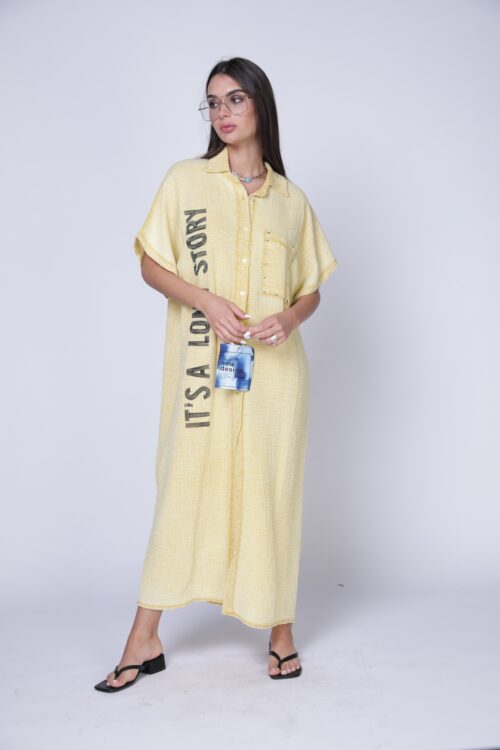 Yellow Bottoned Up Maxi Dress STORY