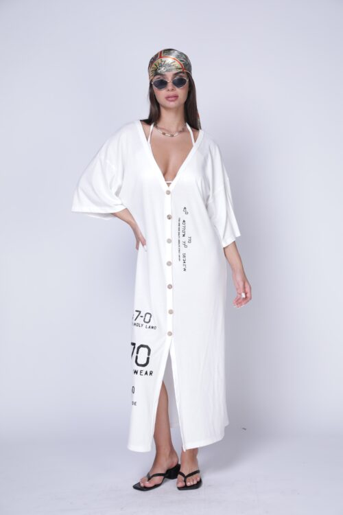 White Bottoned Up Maxi Dress 770