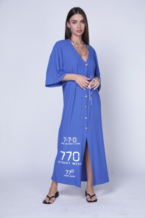 Blue Bottoned Up Maxi Dress 770