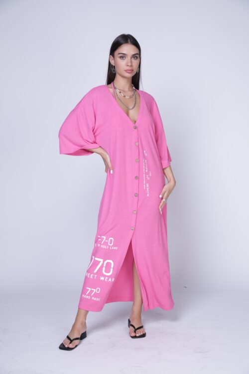 Pink Bottoned Up Maxi Dress 770