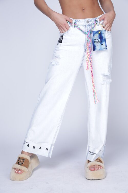 Light Blue Designed Denim Pants  URBAN