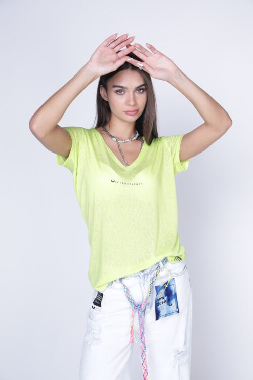 Neon Yellow Basic T- Shirt  SEVEN