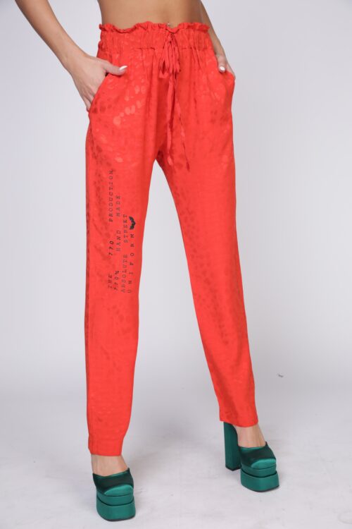 Designed orange satain Pants STREET