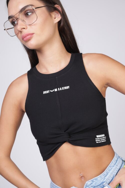 Black Crop Tank Top  STORY